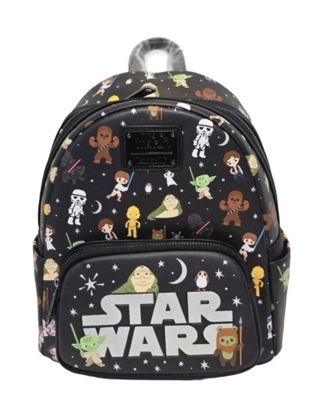 chewbacca loungefly mini backpack Cosplay The front zipped pocket includes a gold metallic applique of Black Krrsantans chest plate Loungefly Star Wars Chewbacca Figural